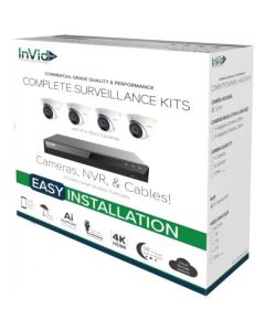 Invid PRTKIT-5MP8CHTX4-2T 4 Camera, 5MP Network Security System 